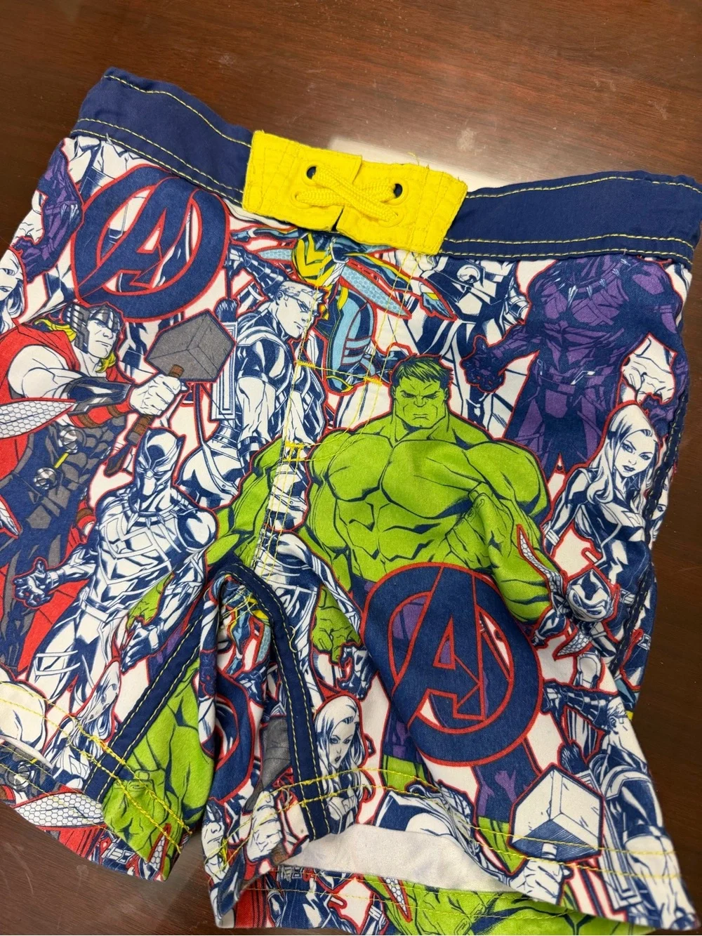 Disney Avengers Multicolor Kids' Swim Trunks - Navy, Green, Yellow, Red